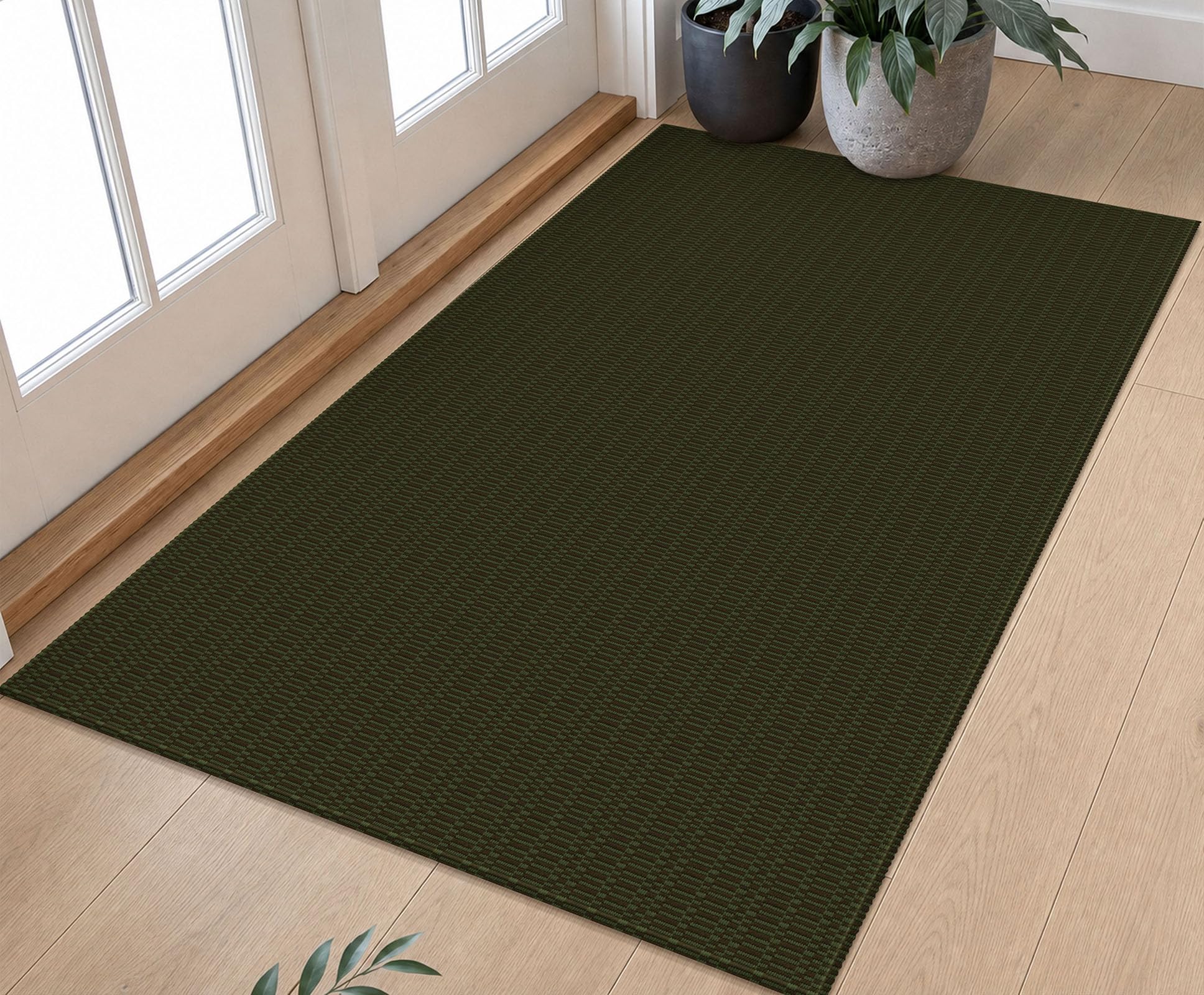 KOZYFLY 3x5 Washable Area Rug, Woven Entryway Rug, Sage Green/Taupe โ image 1