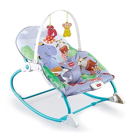 LuvLap Happy Jungle Newborn to Toddler Portable Rocker Cum Bouncer, Multicolor, Hippo