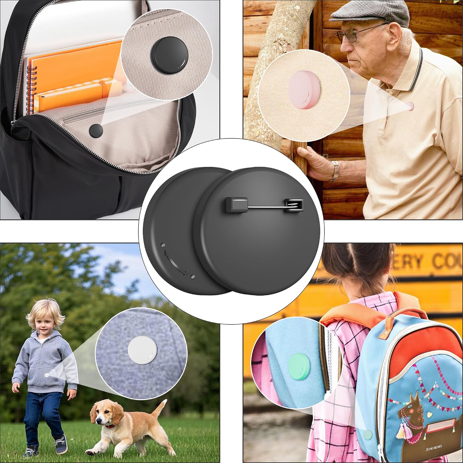 AirTag Holder with Invisible Brooch Pin for Kid,4 Pack PC Hard Case IPX8 Waterproof Case Accessories for Apple Air Tag 1st/2nd Generation (2026),for Children, Elderly, Luggage, Pet, Clothing, Backpack