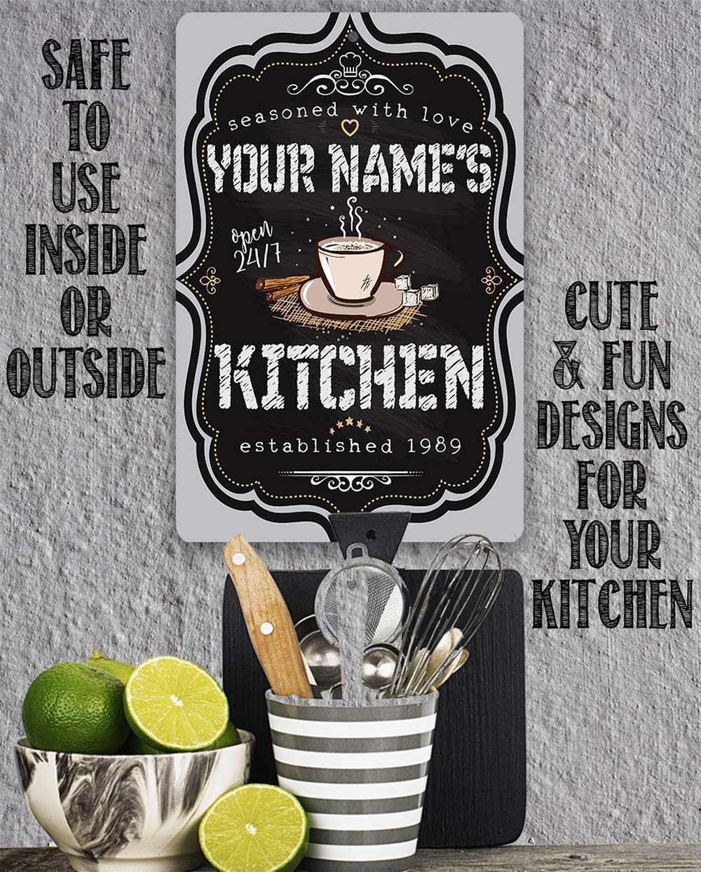 Kitchen Decor and Accessories - Personalized - Kitchen - Metal Sign - Indoor/Outdoor - Vintage Rustic Kitchen Decor, Perfect Kitchen Signs Wall Decor Farmhouse, Kitchen Wall Art Decorations