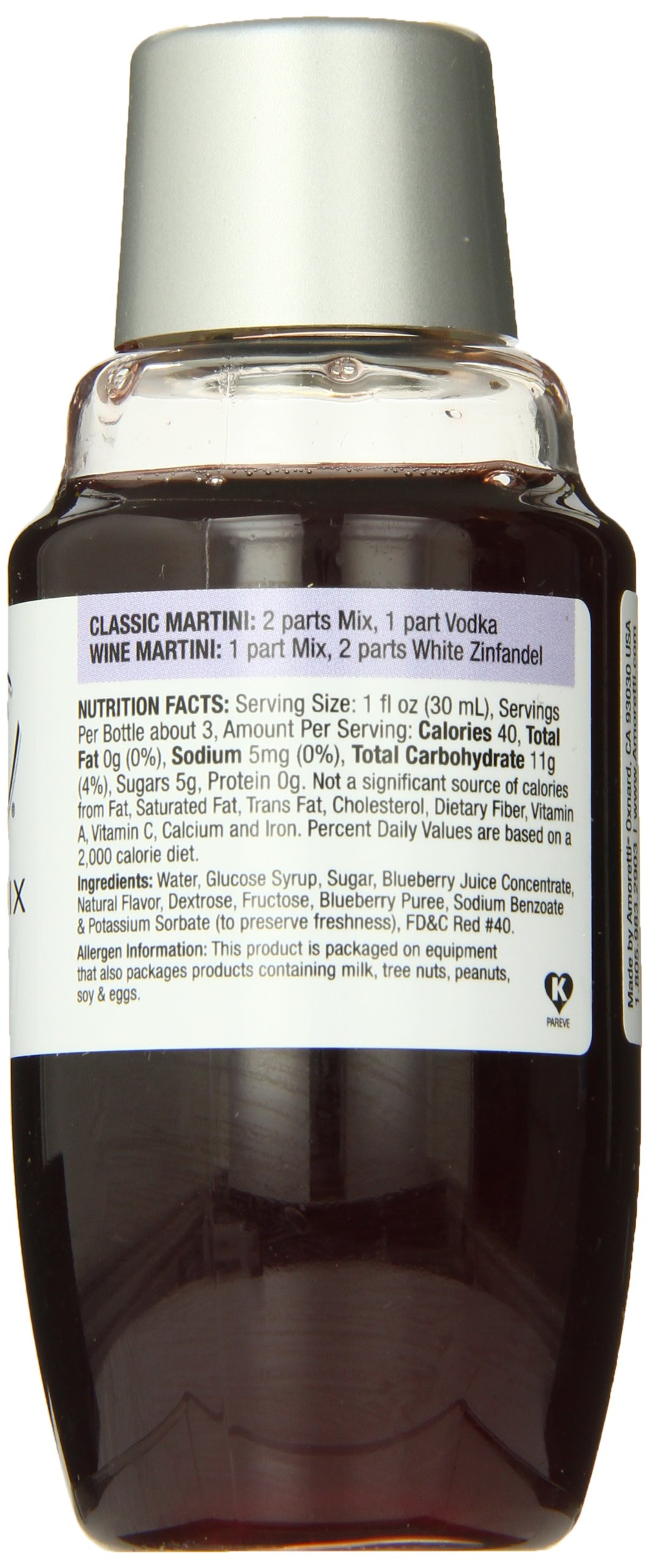 Amoretti Premium Martini Cocktail Mix Minis, Blueberry, 3.4 Fluid Ounce