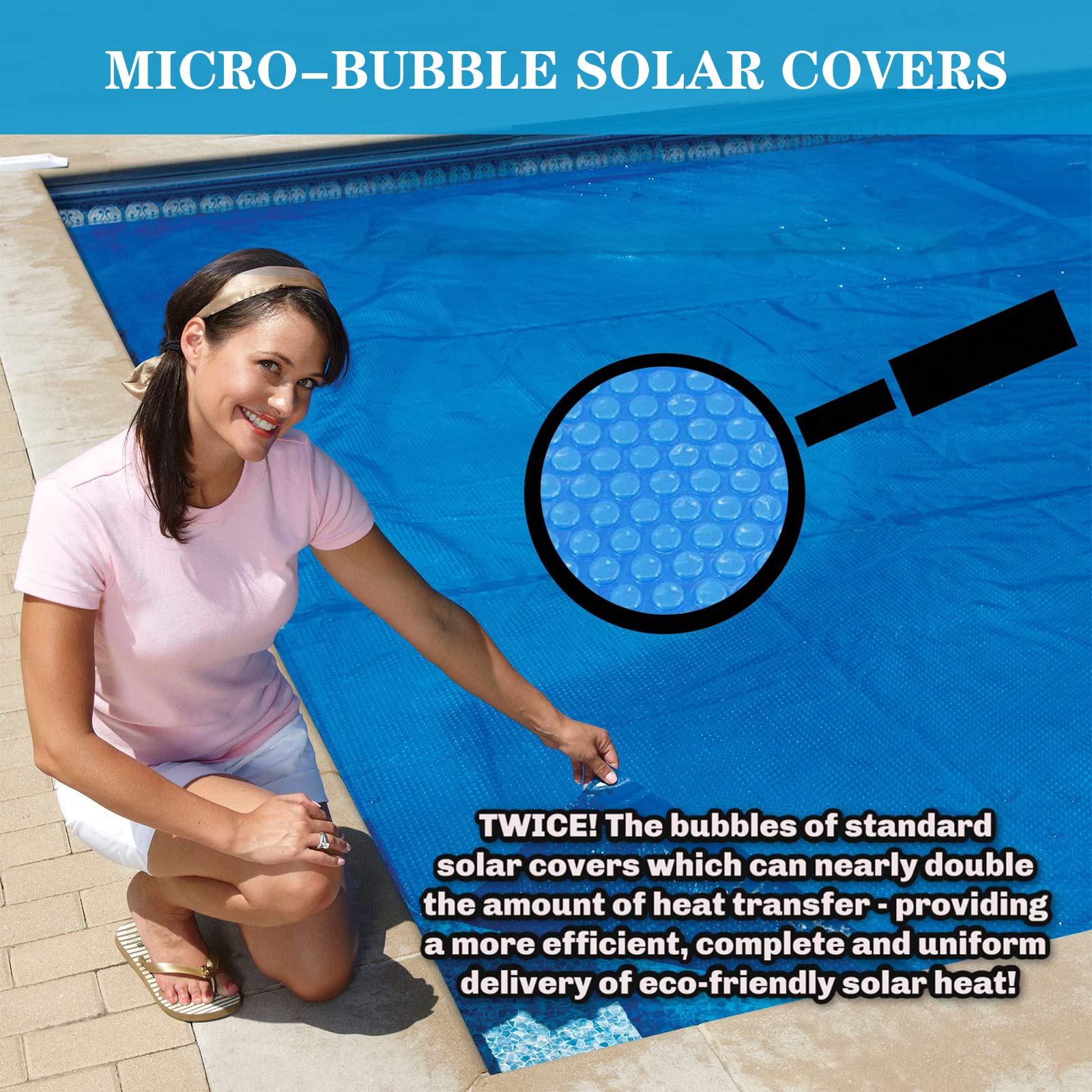 Rechteckige Solar-Poolabdeckung, Spa-Decke – Whirlpool-Blasen-Isolierabdeckung mit Saum, thermische Poolabdeckung für eingelassene/oberirdische Pools | Blasenseite nach unten | Wasserverdunstung red
