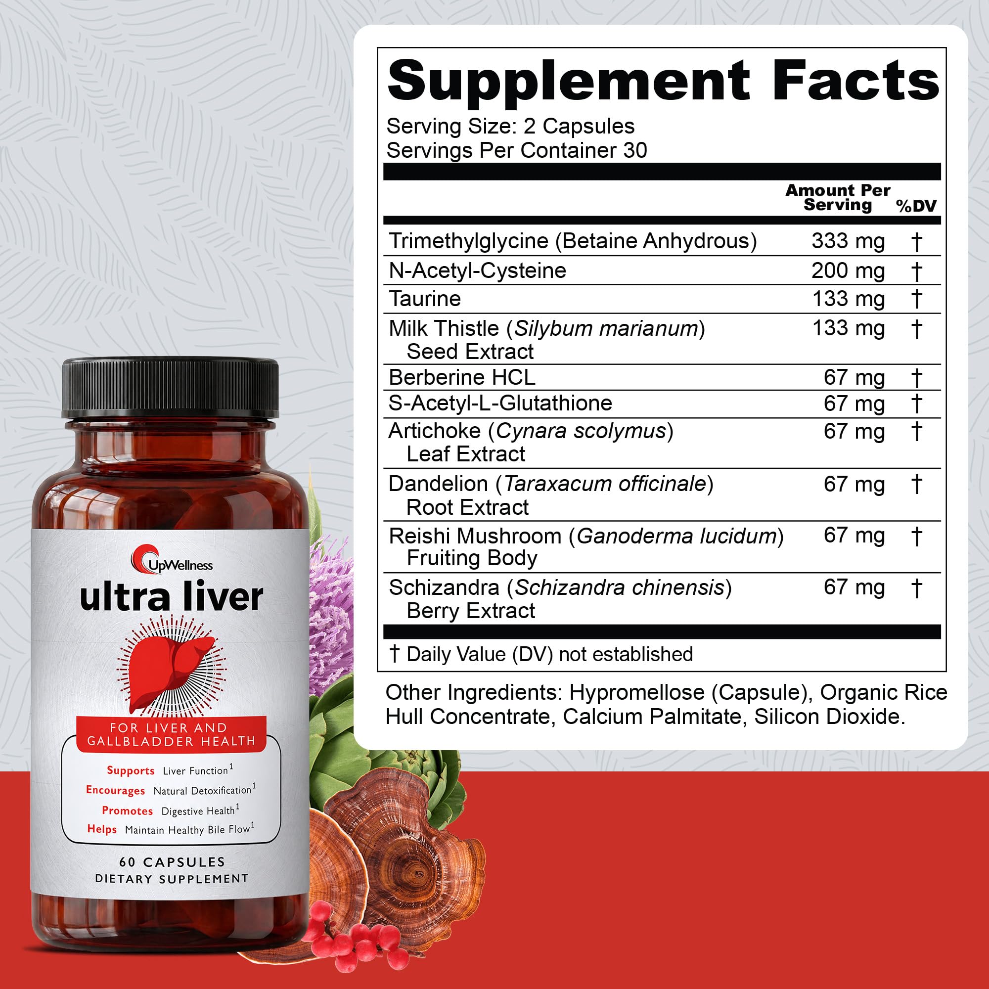 UpWellness Ultra Liver Support Supplement, 60 Capsules — Amazon image 3