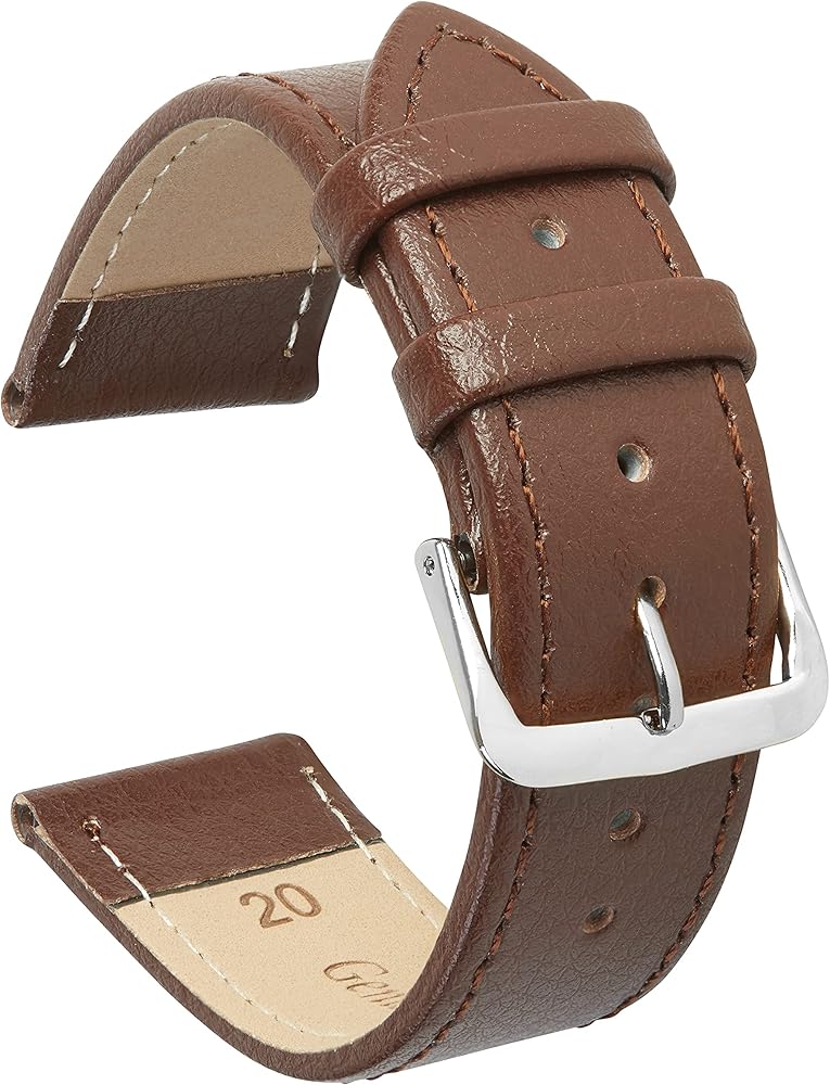 Cinturino per orologio in vera pelle NATO, stile militare, di ricambio, con scelta di colore degli anelli e dimensioni 18 mm, 20 mm, 22 mm, 24 mm, 26 mm, 18mm, Pelle