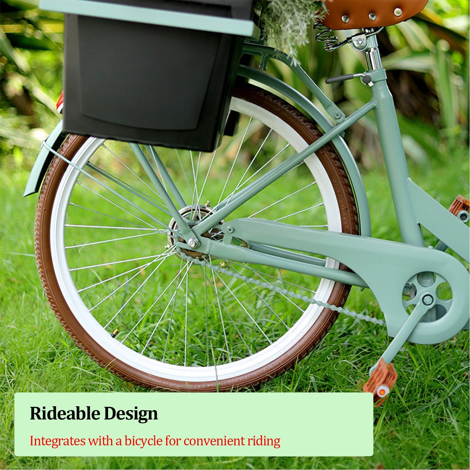 Carretto per venditori ambulanti, espositore per fiori da esterno con ombrellone, carrello mobile professionale su bicicletta, bicicletta per la vendita di fiori per mercati(White,WU)