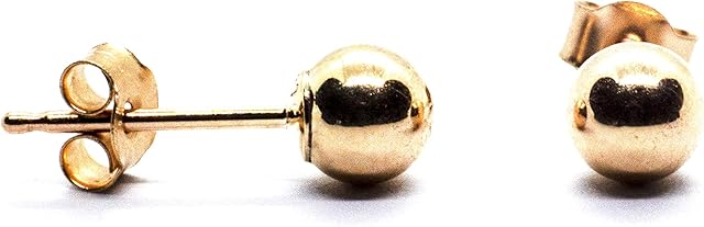 Arranview Jewellery Ladies 4 mm Gold Ball Stud Earrings in 9ct Yellow Gold