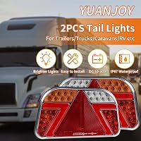 Yuanjoy LED Utánfutó Hátsó Lámpa Szett - 12/24V Vízálló Irányjelző, Féklámpa, Tolatólámpa, Ködlámpa - E-jelöléssel Traktorokhoz, Lakókocsikh 5