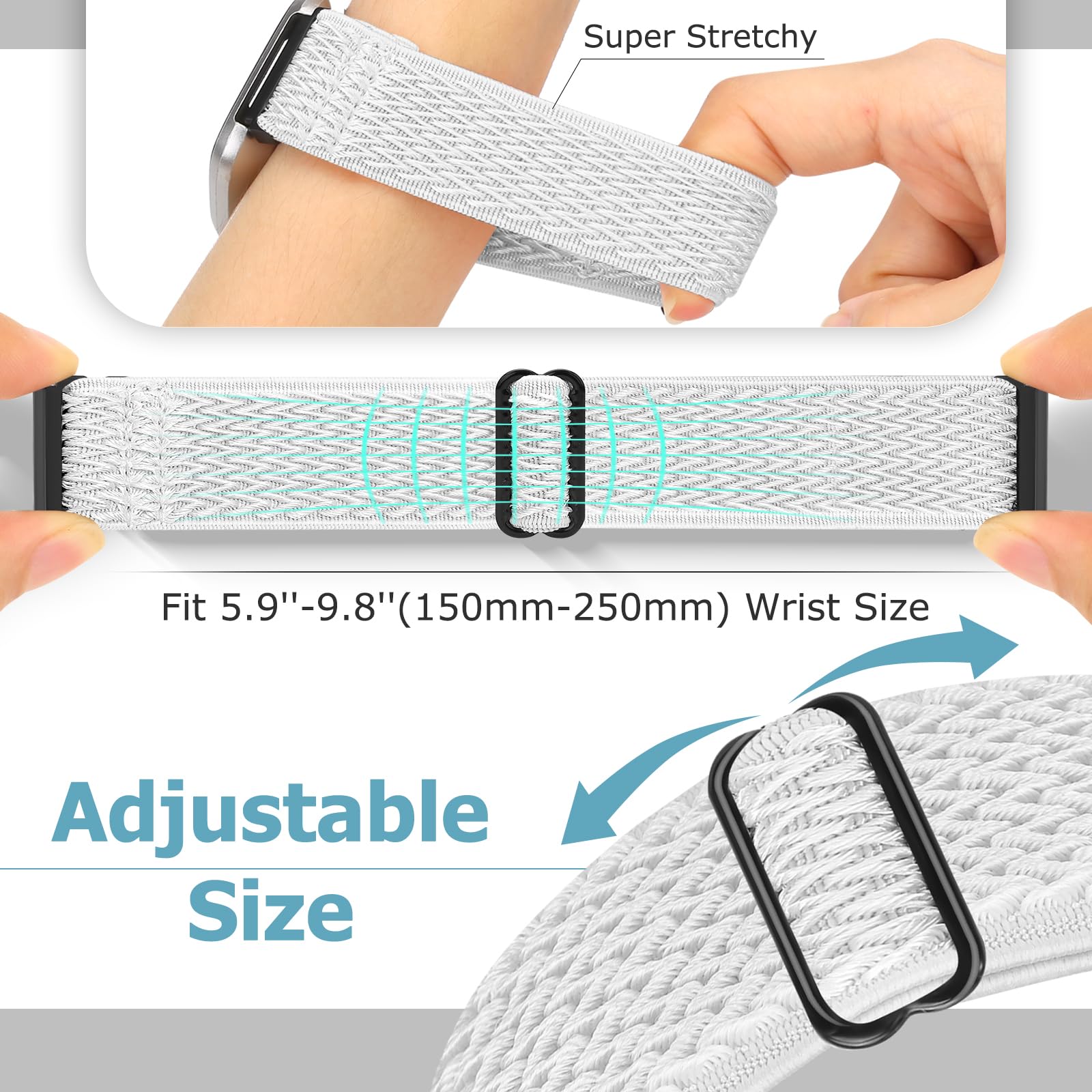Bcuckood 3 Pack Elastic Straps Compatible with Fitbit Versa 2/Versa Lite/Versa SE - Image 3