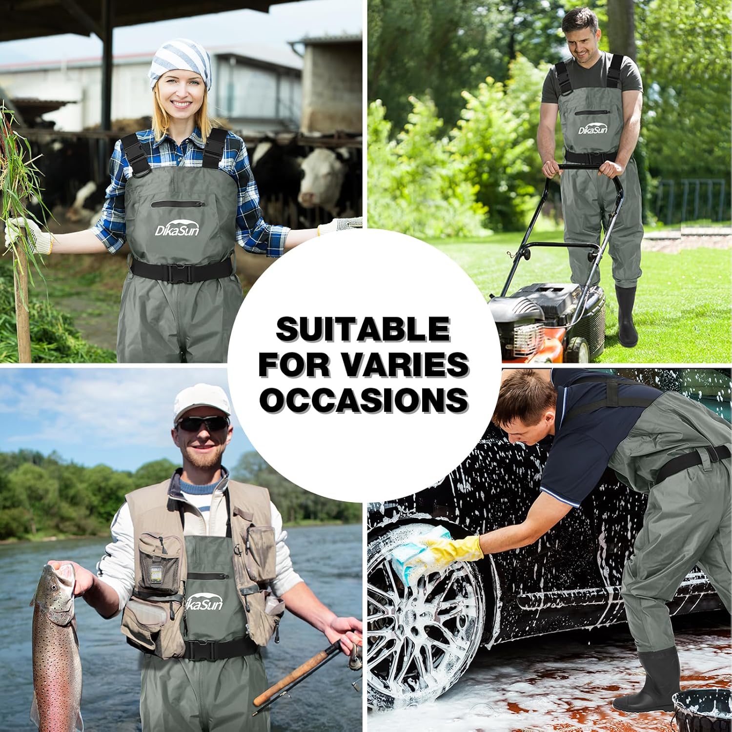 Fishing Waders for Men & Women, Waterproof 2-Ply Nylon/PVC Chest Wader with Boots for Outdoor Sizes 4-13 Bootfoot - Image 7