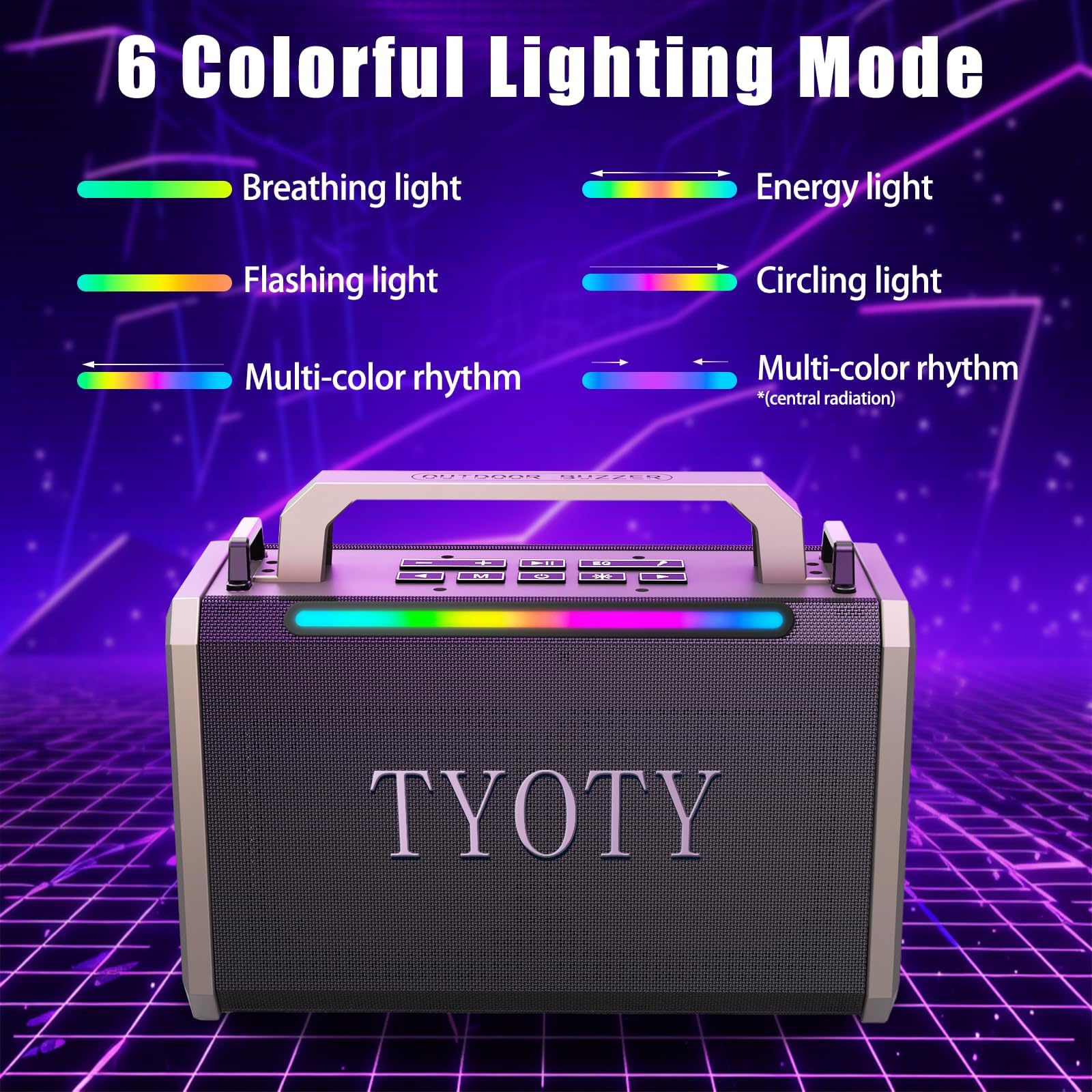 Altoparlante Bluetooth portatile da 80 W, suono stereo wireless per esterni, bassi profondi, altoparlanti grandi, potenti e impermeabili IPX5 per feste in casa con luci LED colorate, TWS, EQ, AUX, USB