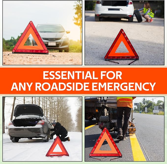 MYFULLY 2 Pack Kit de Seguridad Vial: Triángulos y Chalecos Reflectivos miniatura 6