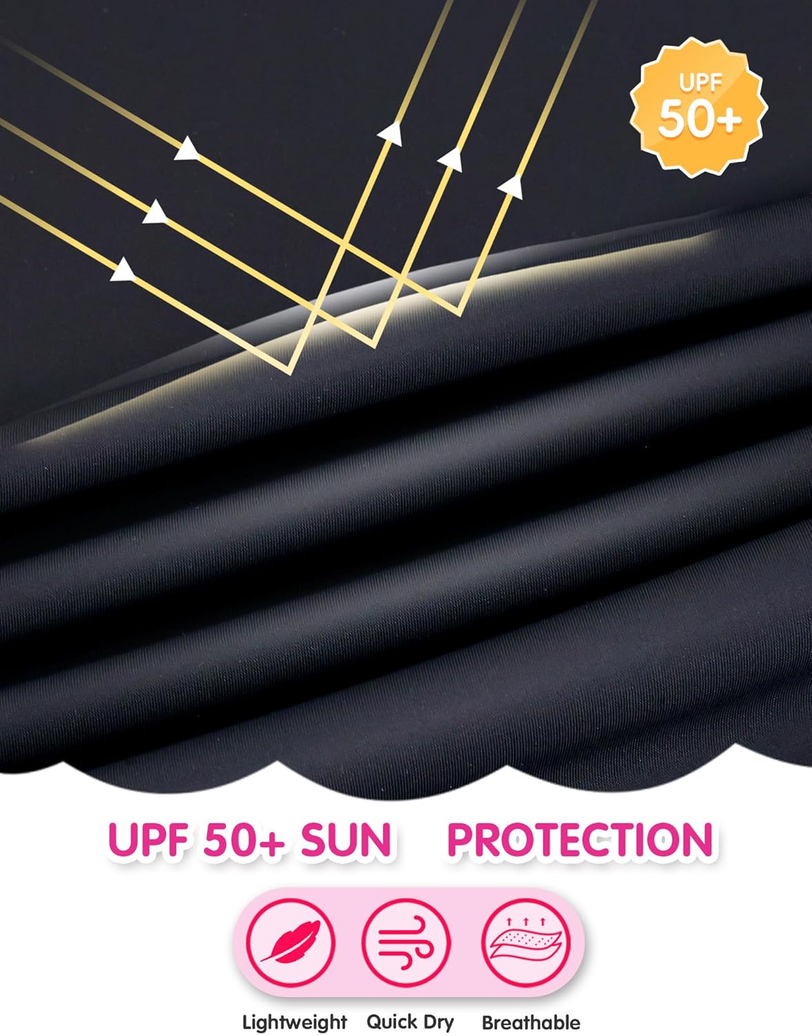 Girls Rash Guard Swimsuit Long Sleeve Bathing Suits Two Piece Summer Beach Swimwear - Image 6