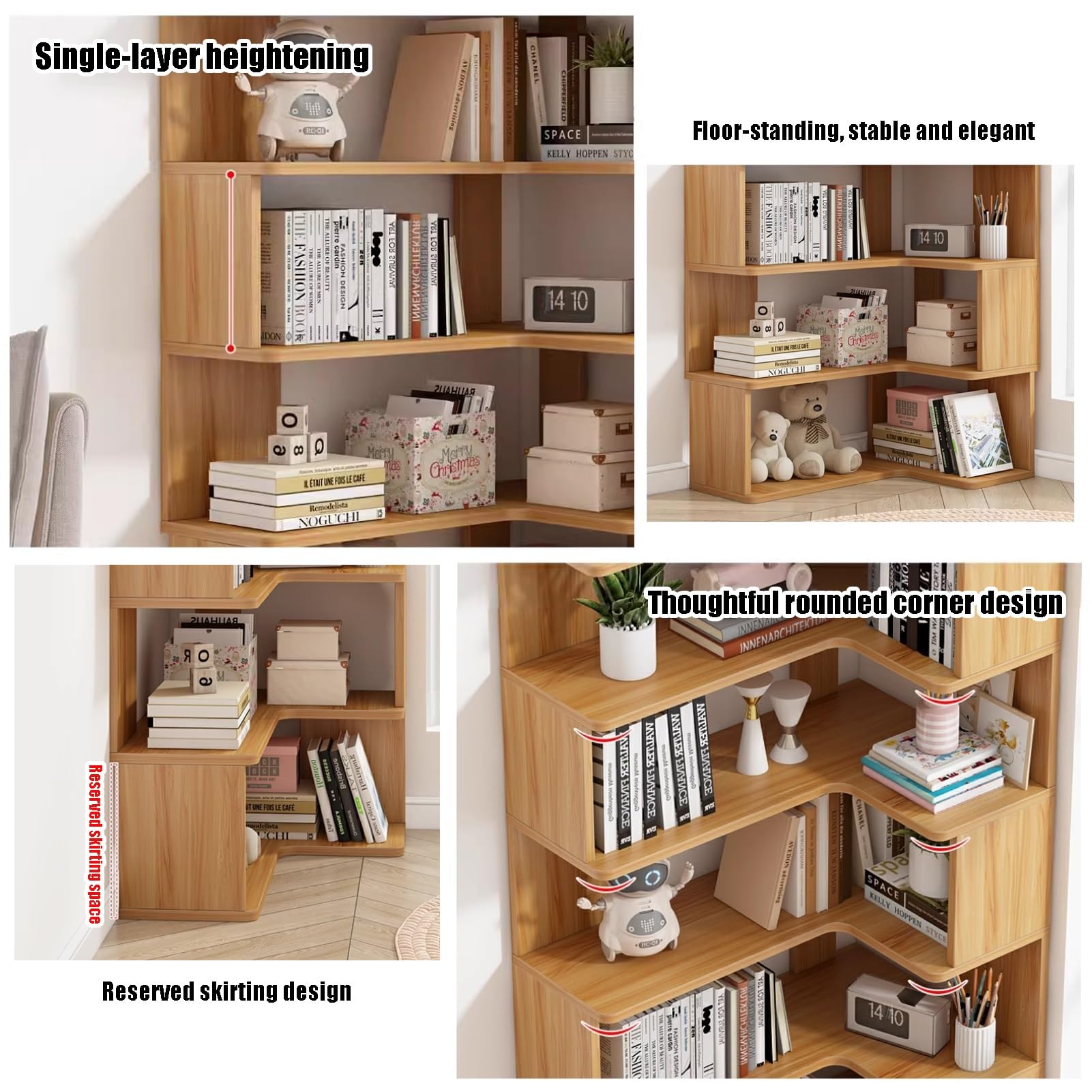 Amazon｜Snaweo 高さ88インチのコーナーラック、7段ウォールシェルフ