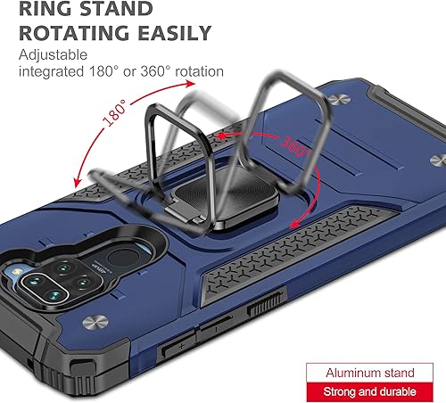 Miniatura 6 de Asuwish Funda de teléfono para Xiaomi Redmi Note 9Redmi 10X 4G con protector de pantalla de vidrio templado y soporte de anillo soporte delgado