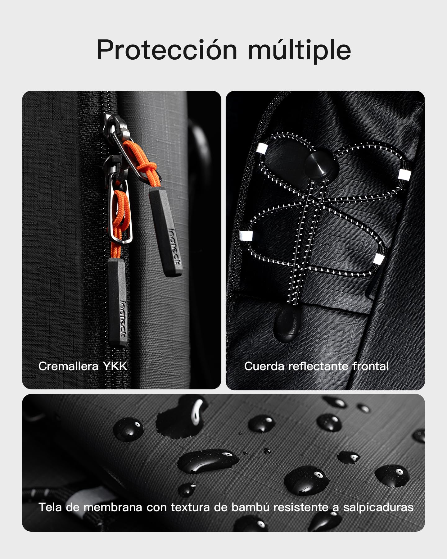 Inateck Sling Bag X-Row con Bloqueo RFID, Bandolera Ligera para Hombres y Mujeres, Resistente a Salpicaduras, para Senderismo, Viajes, Paseos
