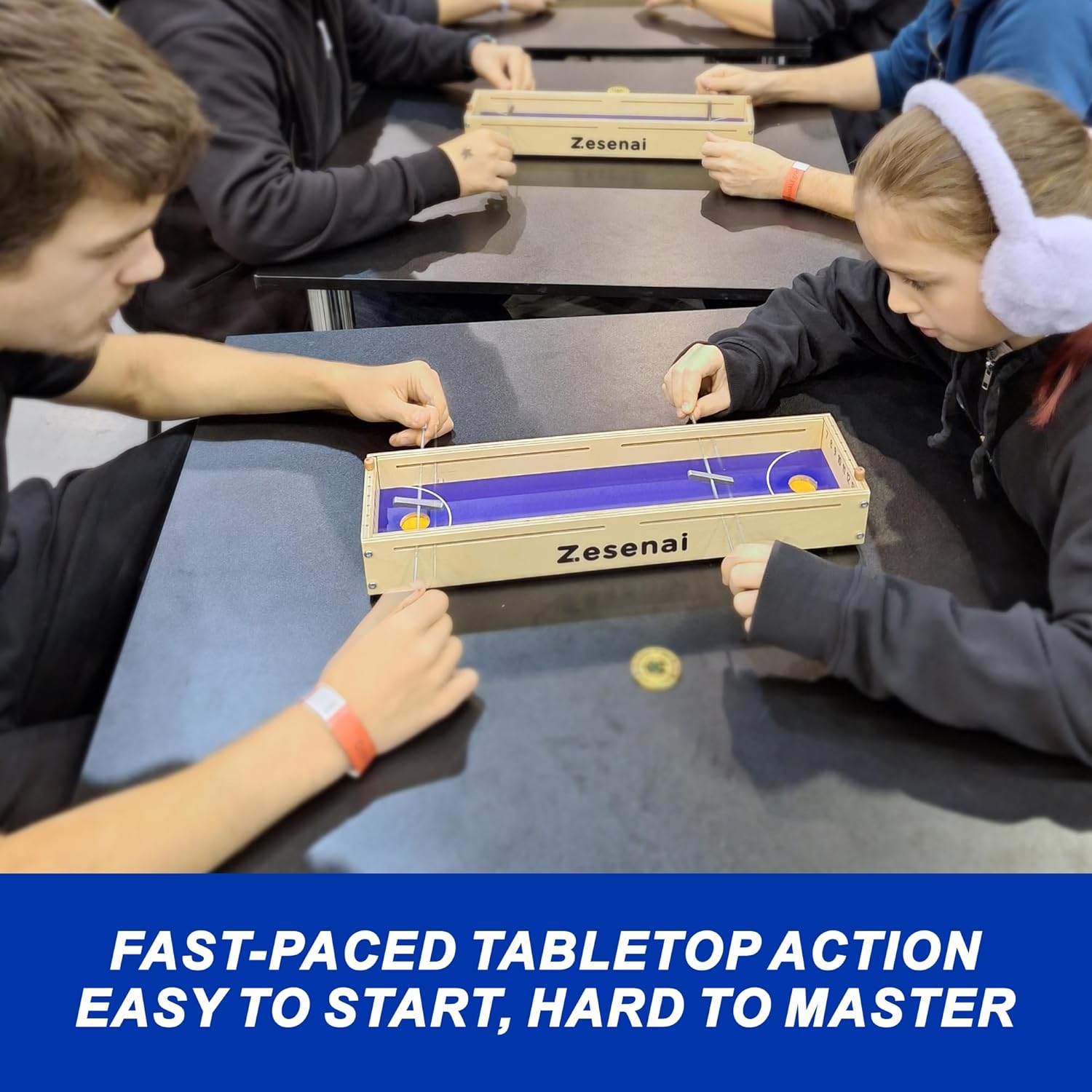 Micro Football Game – 2-Player Wooden Tabletop Skill Game, Mini Foosball & Hockey Fast-Action Play, Family Night or Friends Party, Soccer Board Game Gift for Kids & Adults