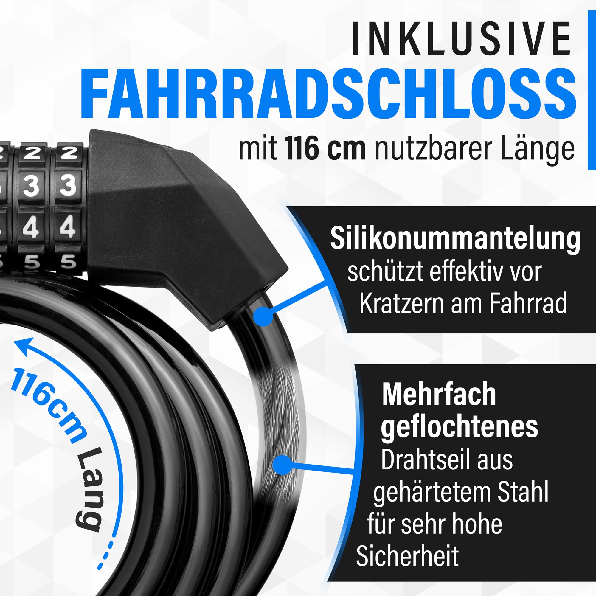 fahrradschloss mit gps-tracker WebfoxTec® Zahlenschloss AirTag Versteck - Robustes mit Zahlencode & Halterung für GPS Tracker Fahrrad - Auch für Android Moto Tag Größe:XL - ca. 3.2 kg Thule Chariot Cross 1 schulfahrrad