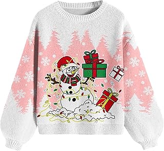 Jersey de punto navideño para mujer, tallas grandes, para mujer, festivo, acogedor, suéter de Navidad, blusas para mujer, elegantes