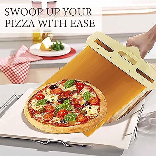 Miniatura 4 de Pala Pizza Peel - Pala Pizza Scorrevole, la cáscara de pizza que transfiere la pizza perfecta, paleta de pizza con asa, espátula antiadherente para