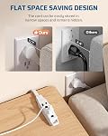 DEWENWILS 6FT Flat Plug Extension Cord, 16/3 SPT-3 Flat Wire & 3 Grounded Outlets, 13A / 125V / 1625W, Extension Cord with 3-Prong Plug for TV, Kitchen, Bedroom, Office, ETL Listed, White