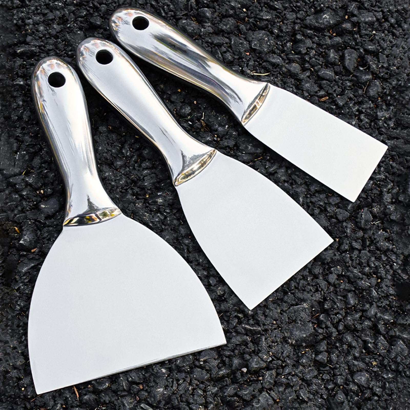 Raschietto in acciaio inox per intonaco liscio per pareti lisce e intonaco, resistente alla ruggine, design ergonomico con manico