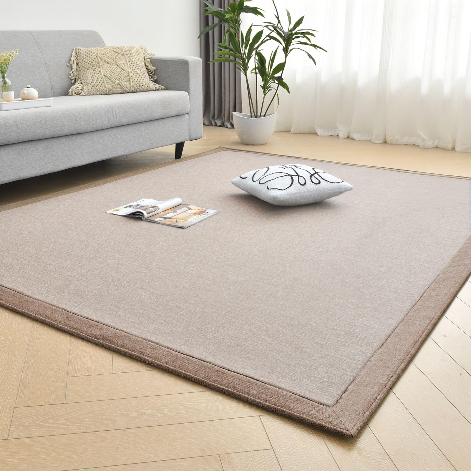 aicomri カーペット 夏用 ラグマット 接触冷感 ラグ 厚手 13 mm 約185×240 cm 3畳 洗える 夏 ひんやり 洗える 防水 滑り止め付 じゅうたん 防ダニ 防臭 涼しい らぐまっと