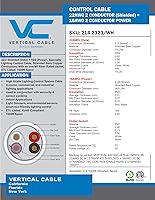 Vista 3 de Elevador de cable vertical de control de iluminación de cable: datos 22/2 (blindado) + potencia 16/2, conductores de cobre desnudos trenzados