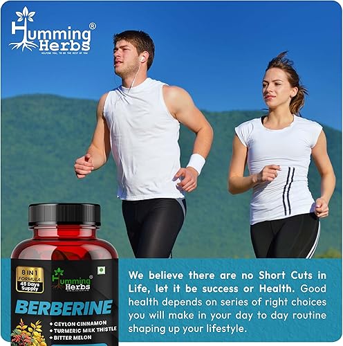 Miniatura 4 de Humming Herbs Berberina 8 en 1 90 cápsulas 13100 mg con melón amargo, cardo mariano, cúrcuma y pimienta negra - para una salud óptima