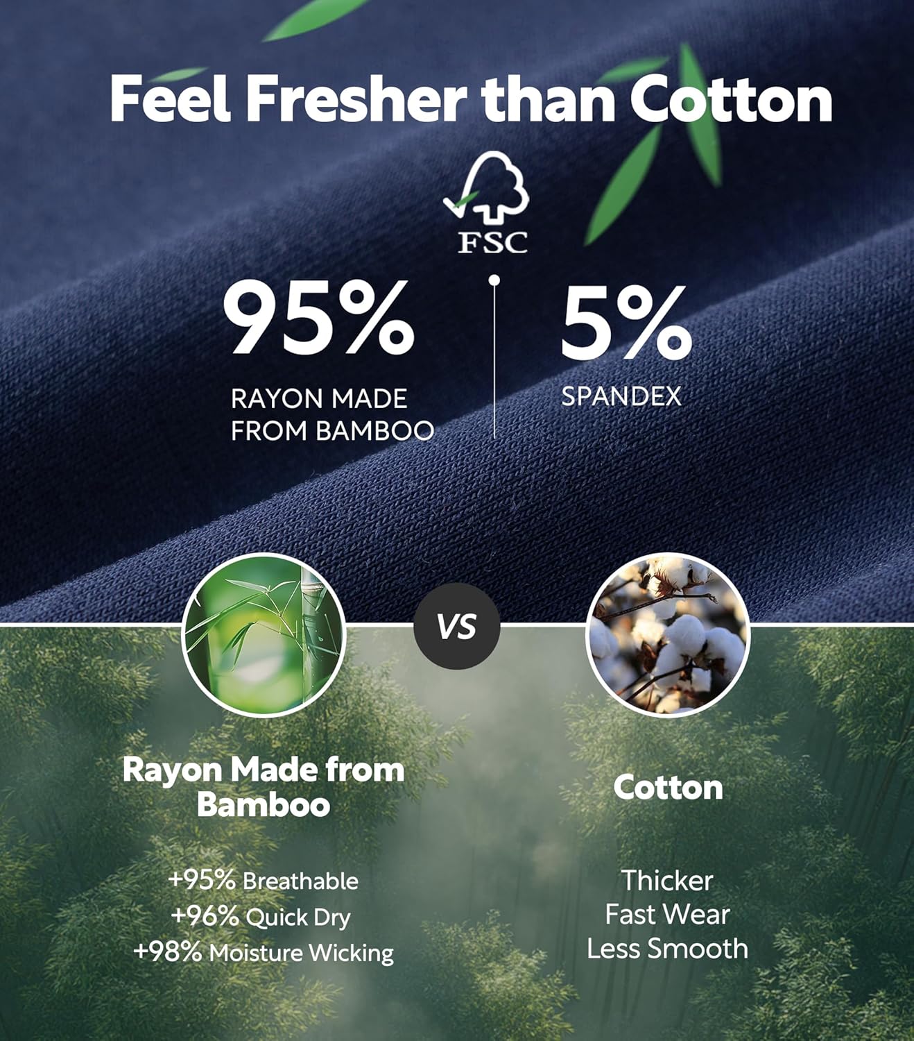 DAVID ARCHY Mens Boxer Briefs Rayon Made From Bamboo Breathable Soft Underwear Support Pouch Underwear for Men 4 Pack - Image 3