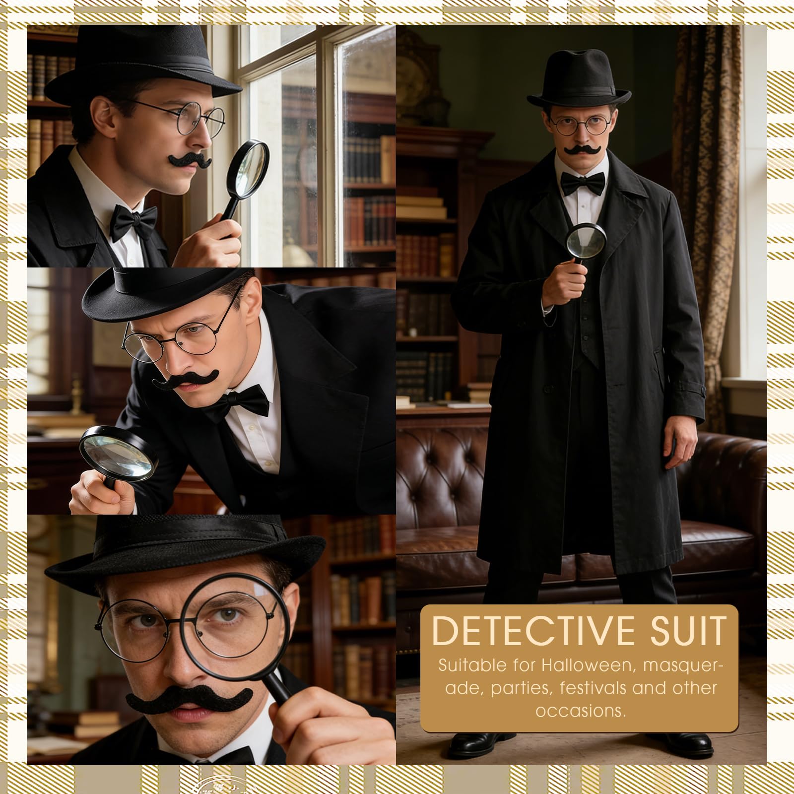 GYIOFAI 5 Pcs Adults Detective Costume Accessories Set - Image 4