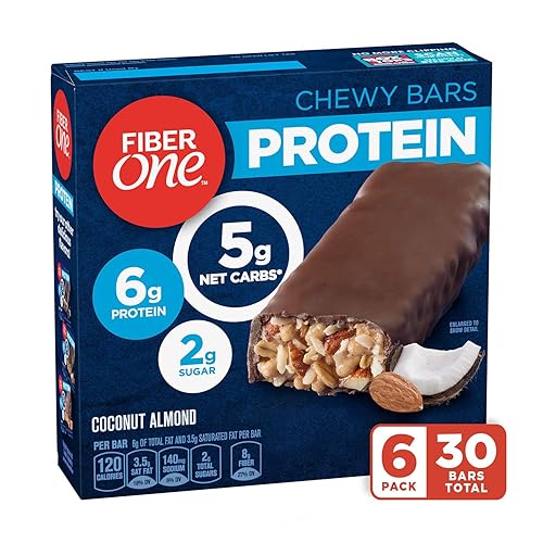 Vista 82 de Fiber One Barras de proteínas masticables, nueces de caramelo, bocadillos de proteínas, 1.17 onzas, 5