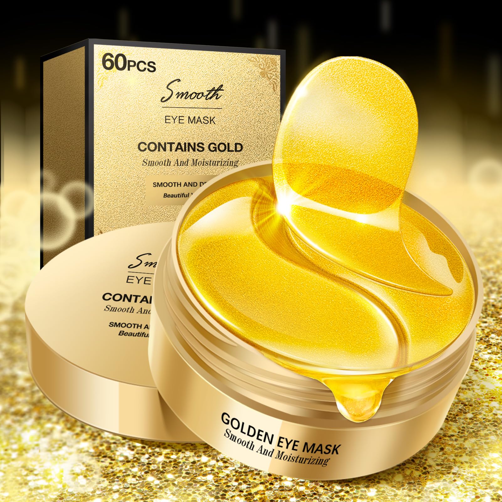 Máscara para Los Ojos 60 Piezas,Parches Ojos de Gel con Colágeno y áCido Hialurónico Parches Ojeras de Colágeno Parches Antiarrugas Para Eliminar Parches Ojos Bolsas y Ojeras,Anti Edad,Hinchazón