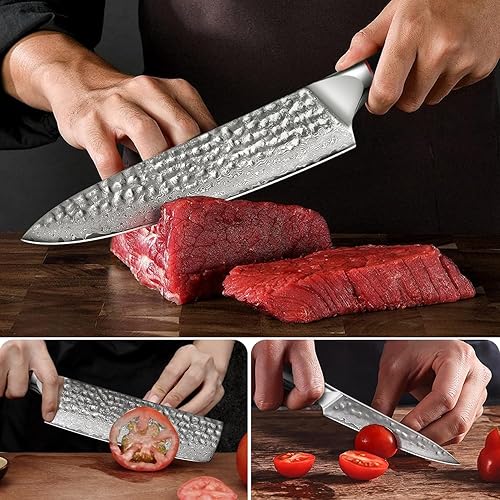 Miniatura 16 de Home Safety Cuchillo de chef japonés profesional de acero de Damasco de 8 pulgadas, cuchillo de cocina VG-10, cuchillos de chef de damasco, cuchillo