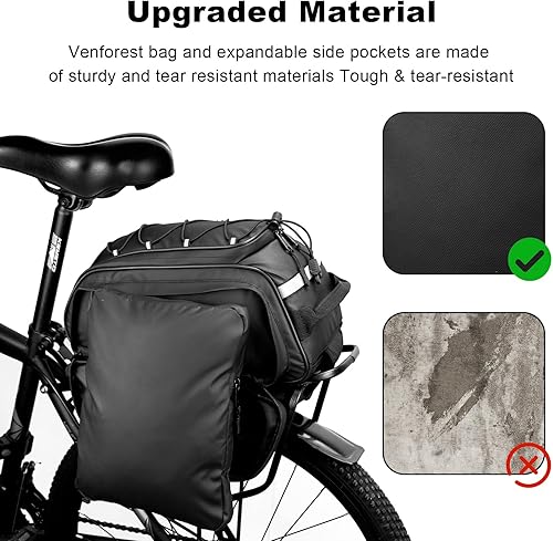 Miniatura 4 de Bolsa de bicicleta trasera para bicicleta, bolsa impermeable de PVC de 20 L para bicicletas de carretera y montaña, bolsa de asiento trasero de