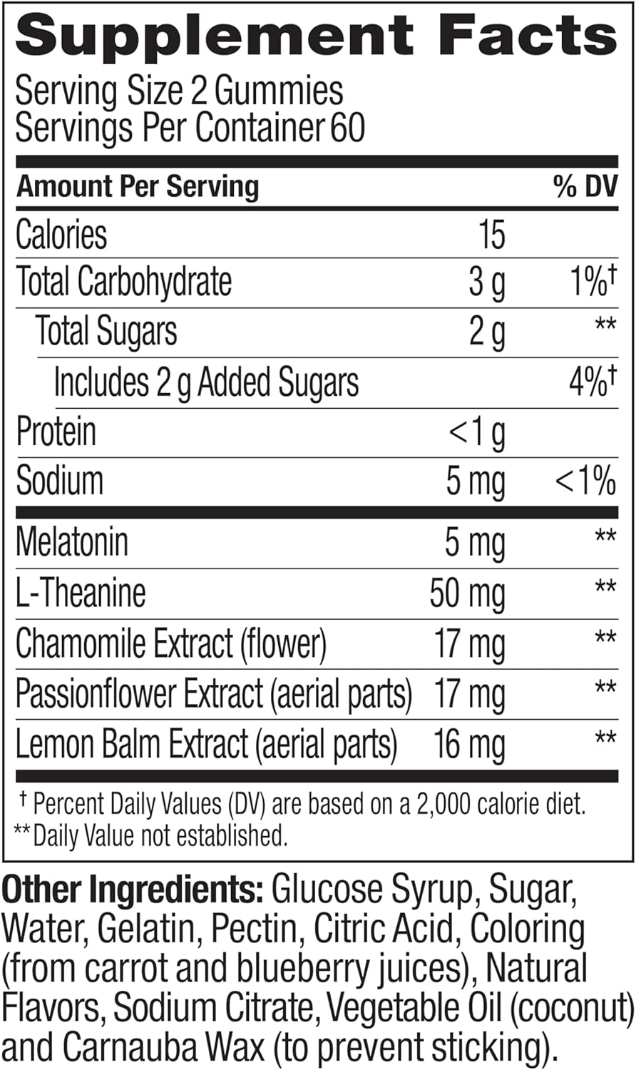 OLLY Extra Strength Sleep Gummy, 5 mg Melatonin, L-Theanine, Chamomile, Lemon Balm Extracts, Sleep Aid, BlackBerry Flavor - 120 Count - Image 8