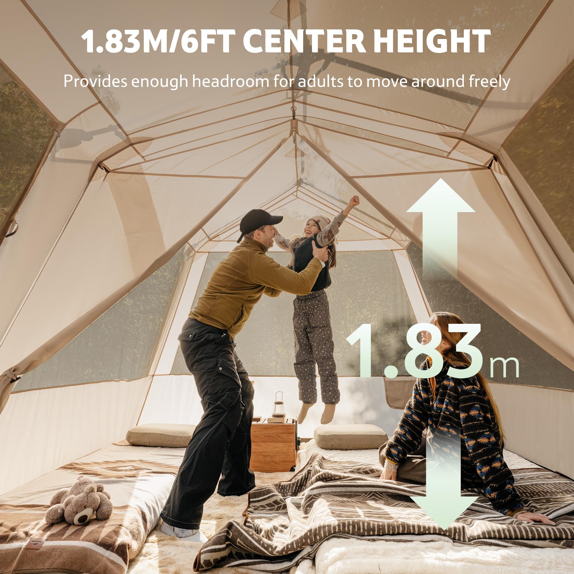 Naturehike Village Lite - Tenda da campeggio per 4 – 8 persone, con montaggio rapido, impermeabile, doppio strato, per campeggio e giardino