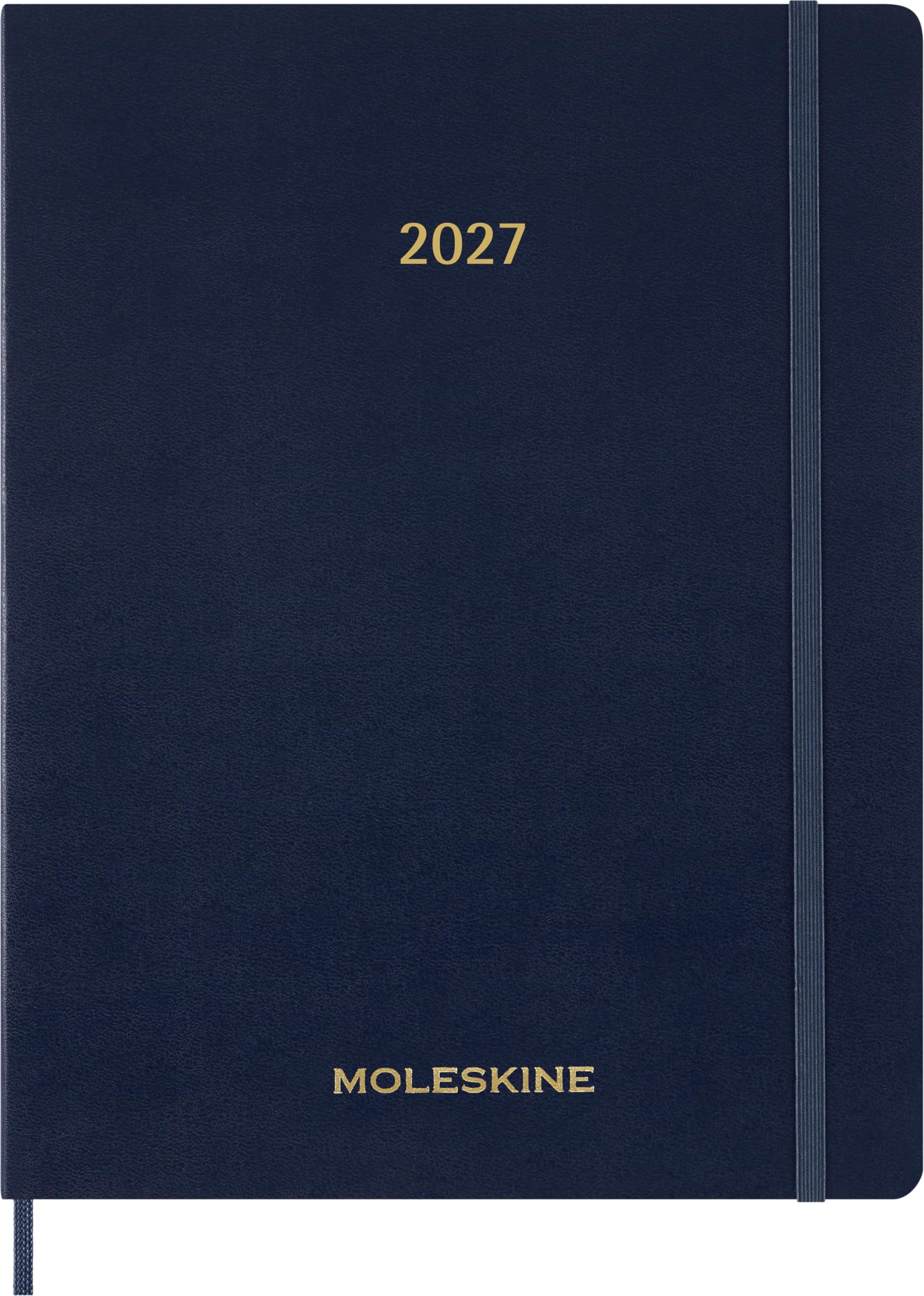 Moleskine Weekly Diary 2026-2027, Soft Cover 15 Month Vertical Essential Planner with Daily Time Slots, XXL Size 23.5x28.14 Cm, Sapphire Blue