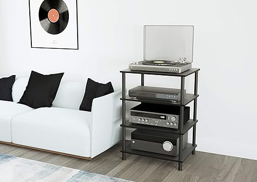 Miniatura 7 de AVF AKS604BB-A - Soporte de 4 estantes para audio, TI u oficina en casa. Incluye gestión de cables. Negro