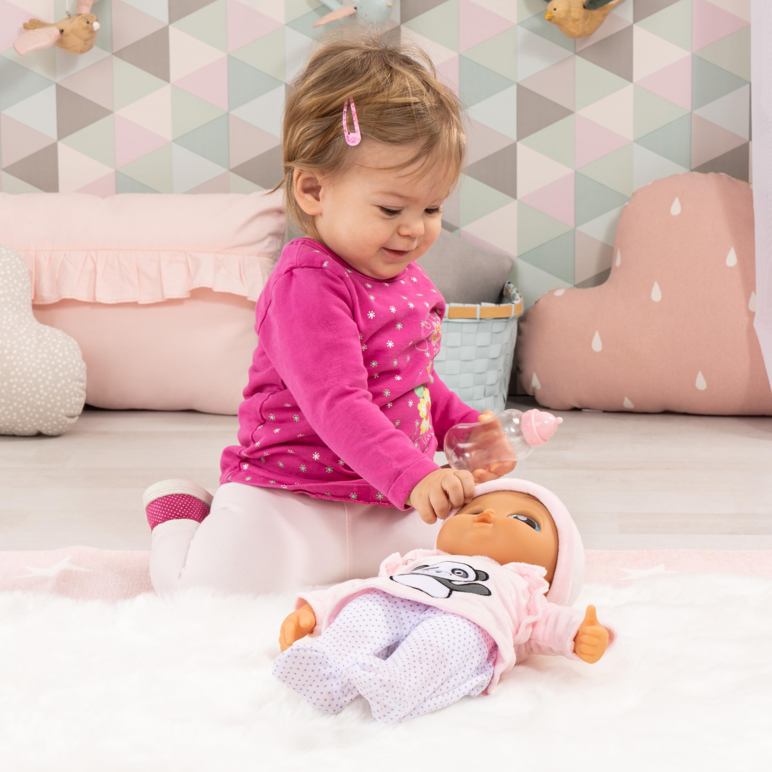 Lalka funkcyjna I Baby Interactive, Lalki, interaktywna lalek | miękkim ciałem i dźwiękami z akcesoriami, 38cm
