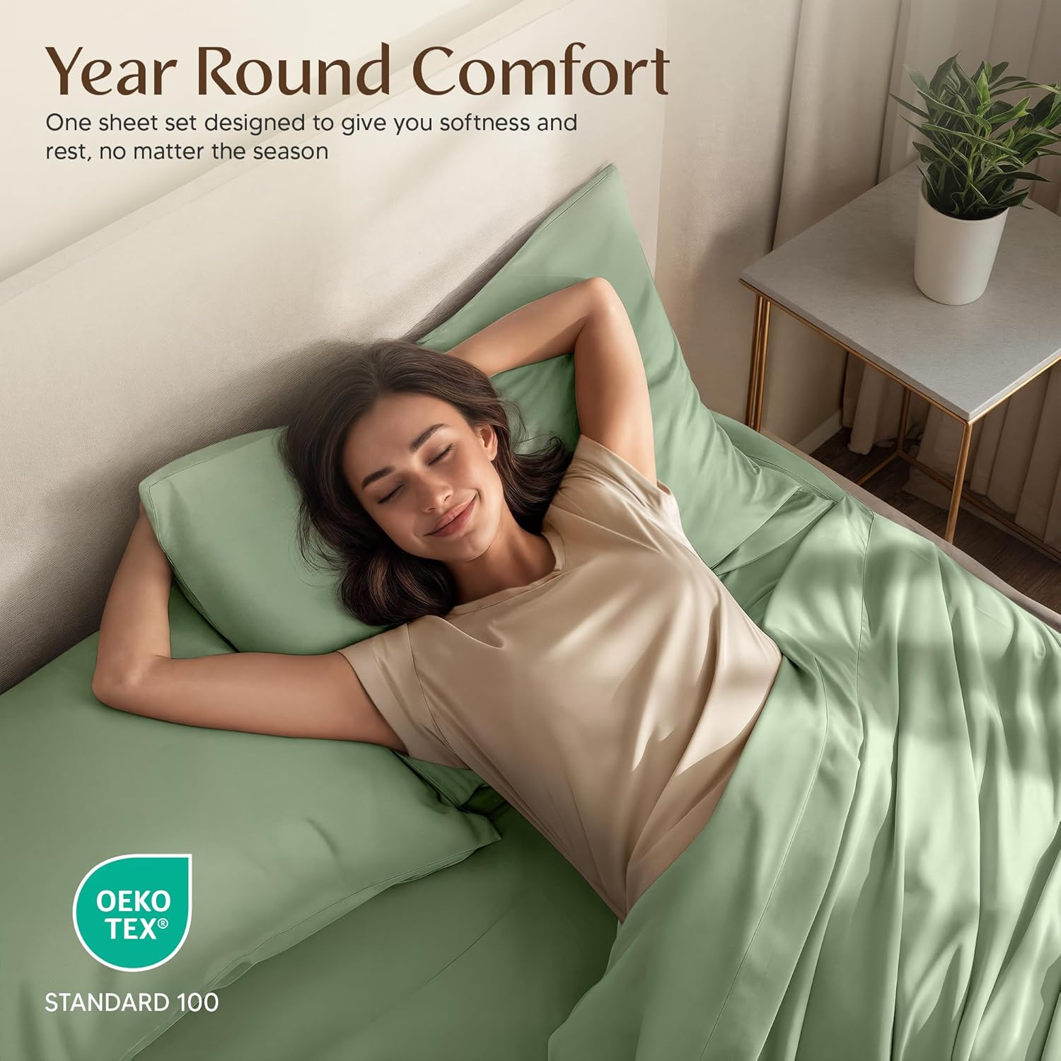 Utopia Bedding Queen Size Sheet Set – 4 Piece Bed Sheets, Soft and Breathable Microfiber, Includes 1 Fitted Sheet, 1 Flat Sheet and 2 Pillowcases – Oeko Tex (Sage) - Image 3