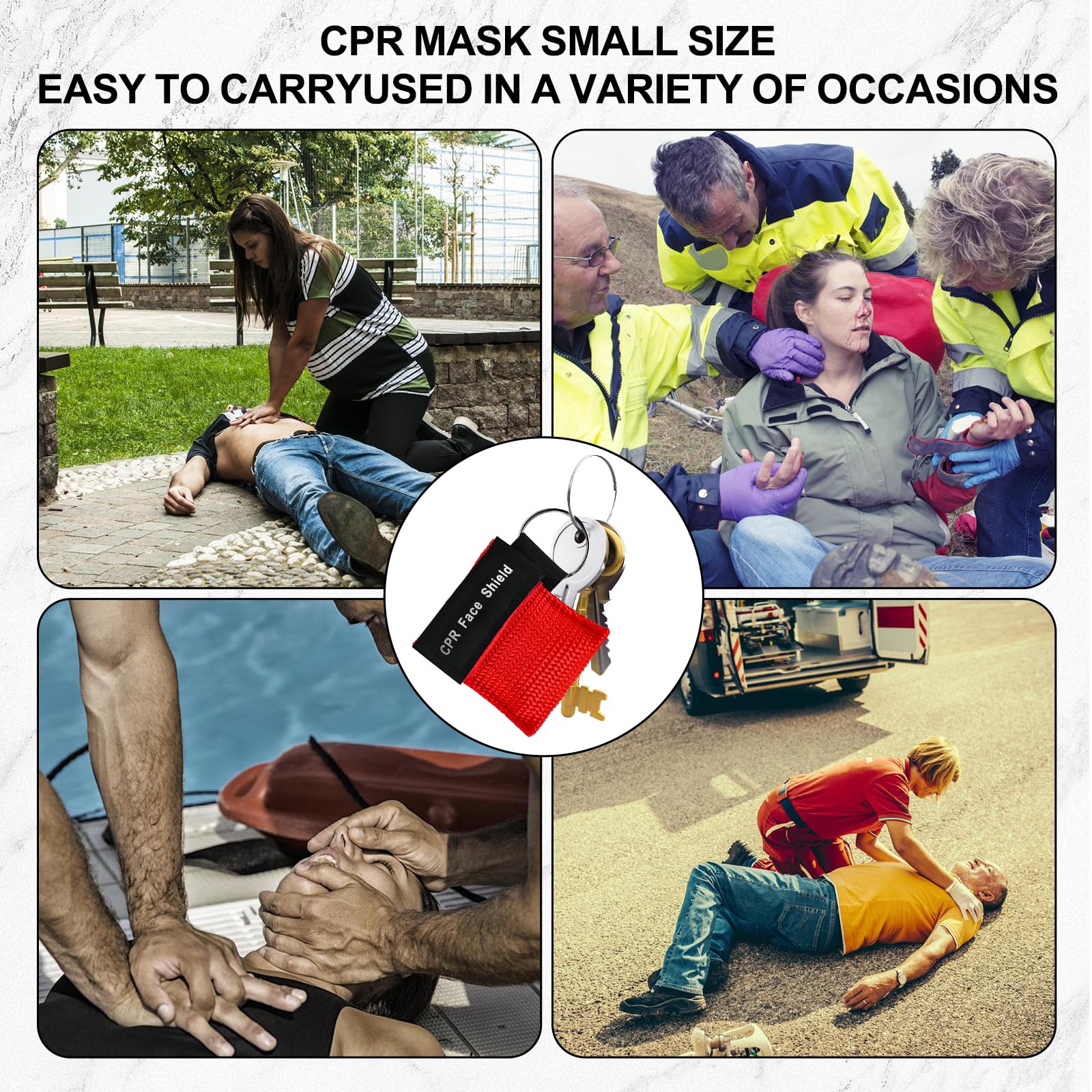 30 Stück Beatmungsmaske Schlüsselanhänger: CPR Maske Beatmungstuch Mit Rückschlagventil Atmen Barriere, Taschenmaske für Erste Hilfe oder AED Training (Rot, Blau, Schwarz, Grün, Gelb)