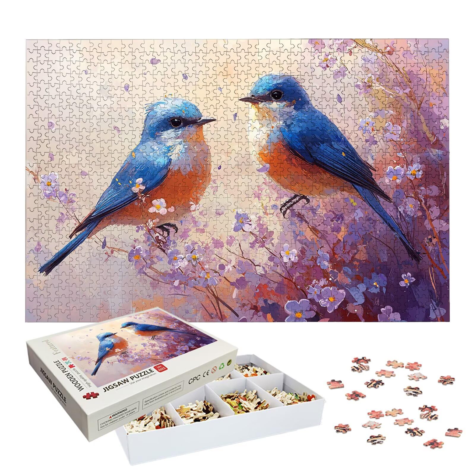 Puzzle 4000 Piezas Pájaro, Puzzle Flor con Caja para Adultos, 141.5x87.5cm, DIY 4000 Piezas Rompecabezas Madera para Adultos, Rompecabezas Desafiante para Decoracion Hogar y Pared, Regalo Mujer, -7473