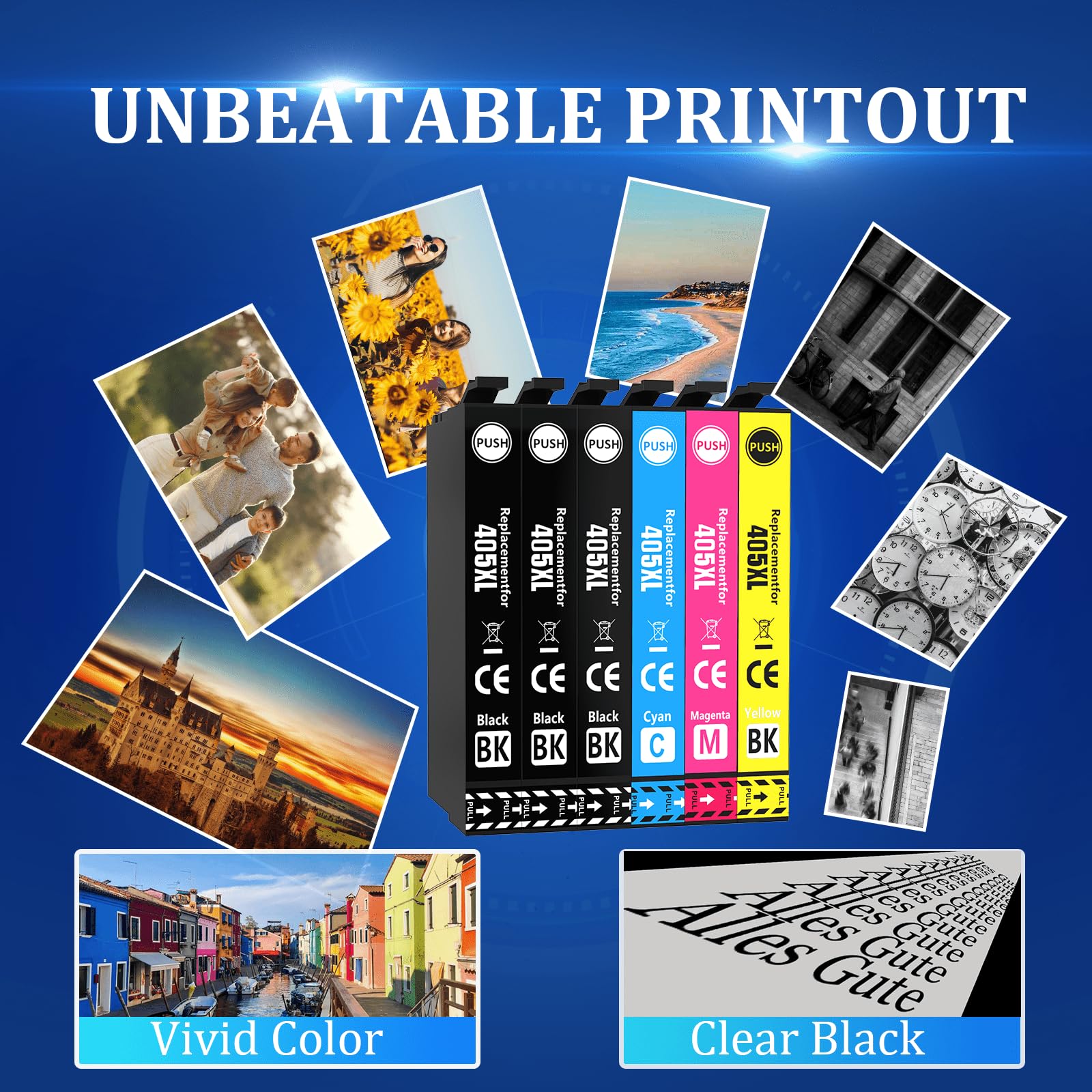 HL4win 405XL Cartucce compatibile per Epson 405 XL 405XL Cartuccia d'inchiostro Sostituzione per Workforce Pro WF-3825 WF-3820 WF-7840 WF-4820 WF-4825 WF-4830 WF-7835 WF-7830 WF3825 WF3820 WF7840