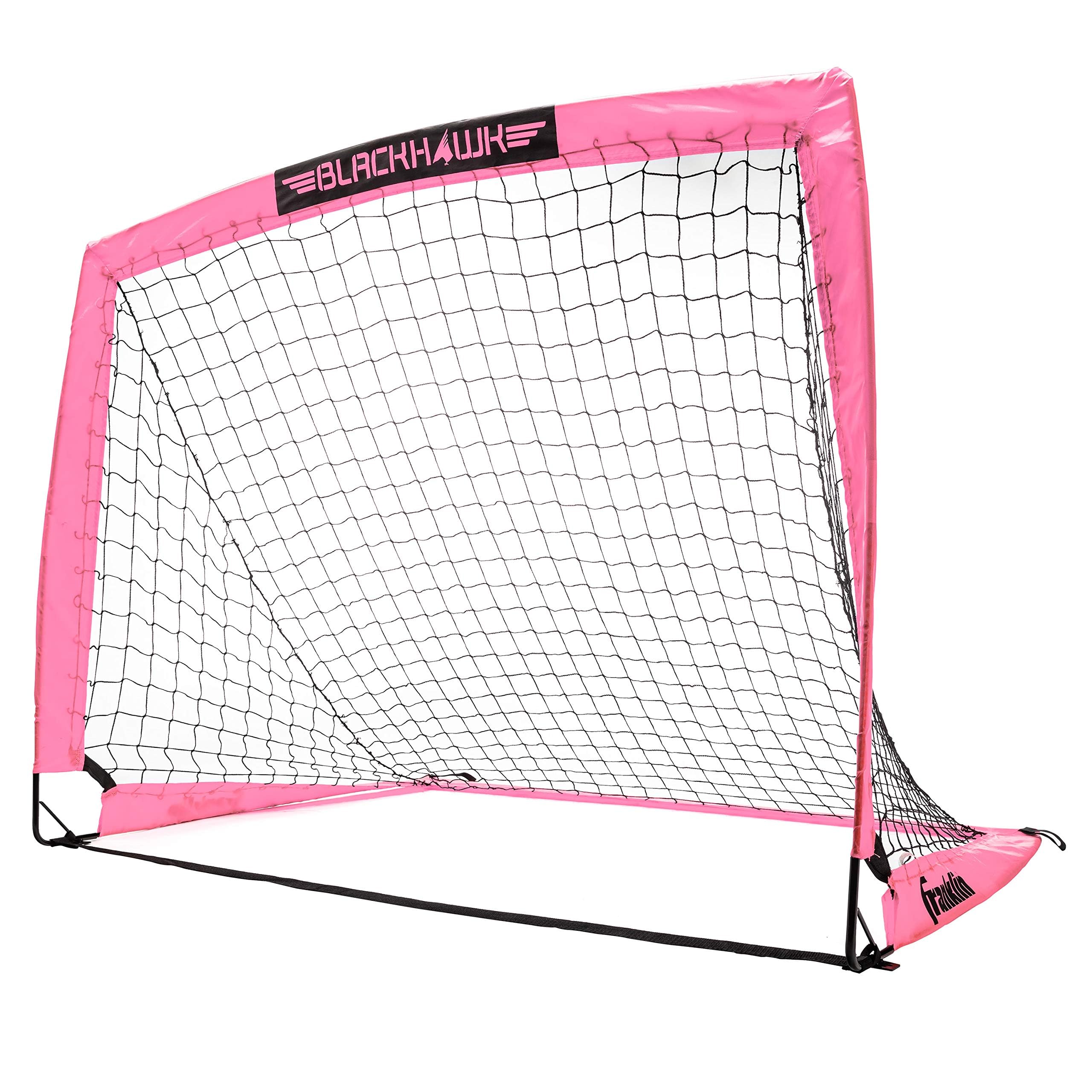 Franklin Sports Blackhawk Backyard Soccer Goal - Portable Pop Up Soccer Nets - Youth + Adult Folding Indoor + Outdoor Goals - Multiple Sizes + Colors