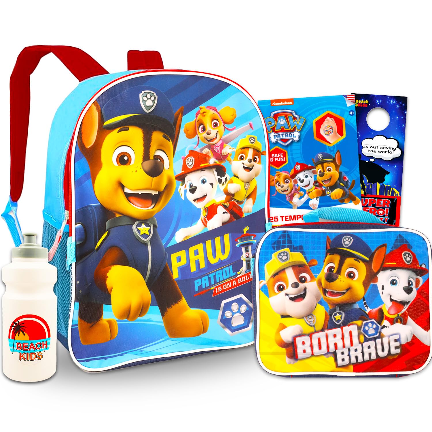 Paw Patrol Backpack with Lunchbox Set for Kids School Bundle + More