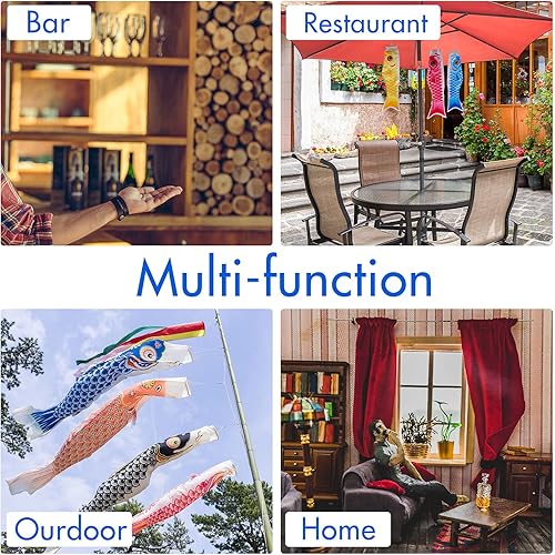 Miniatura 3 de Kite Koinobori - 10 piezas de carpas japonesas para colgar en el hogar jardín patio restaurante al aire libre barra de sushi 10 colores 157 pulgadas