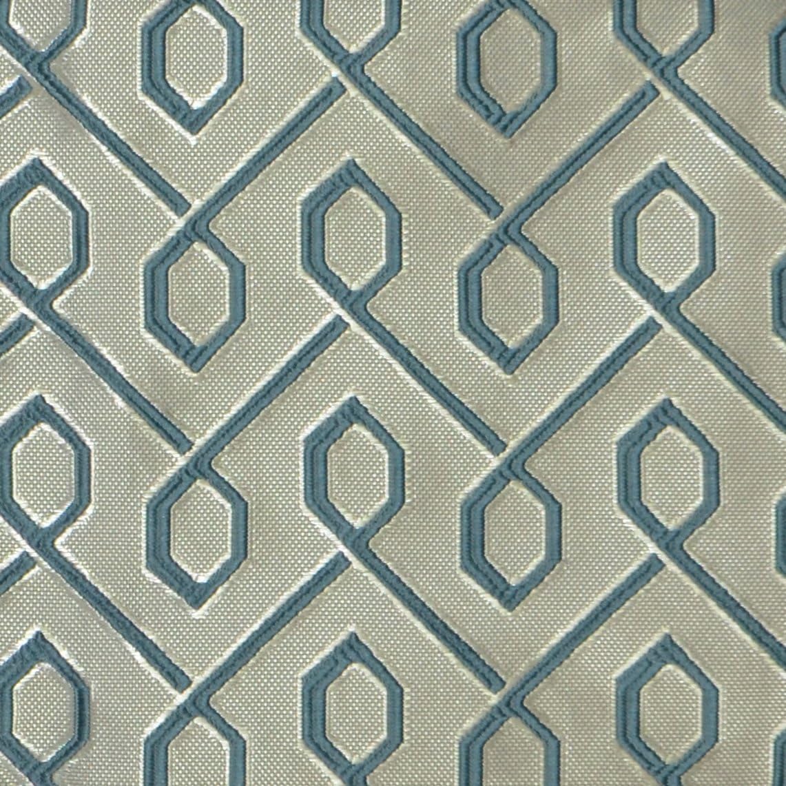 sheetsnthings Embriodered Empress 110-Inch Wide x 90-Inch Long, Set of 2 Jacquard Grommet Top Curtains, Teal