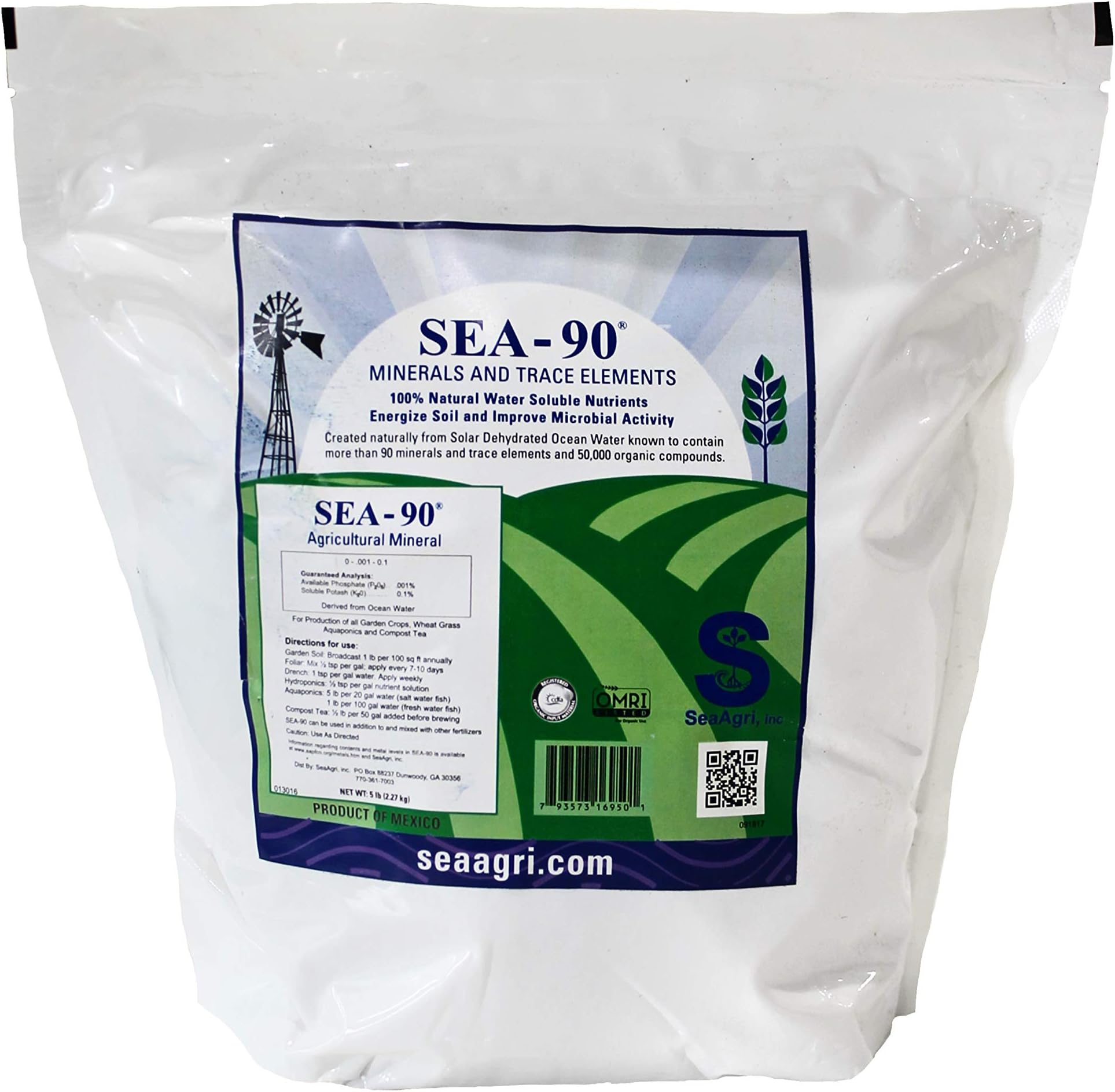 Organic Fertilizer for Hydroponics, Soil, Plant Food, 5 Pound Bag