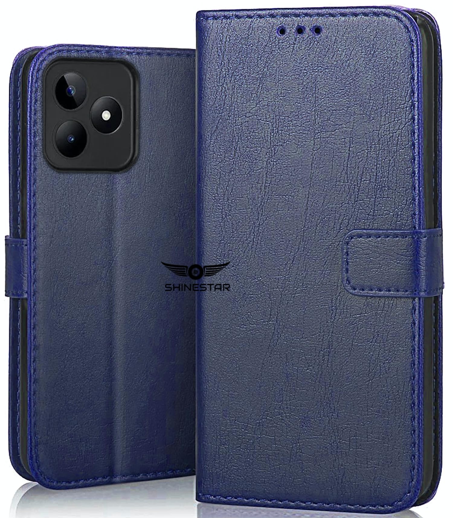 SHINESTAR Realme Narzo N63 Flip Back Cover | PU Leather Flip Cover Wallet Case with TPU Silicone Case Back Cover for Realme Narzo N63 - Ultimate Blue (B0D7MJXQ9L) Amazon Price History, Amazon Price Tracker