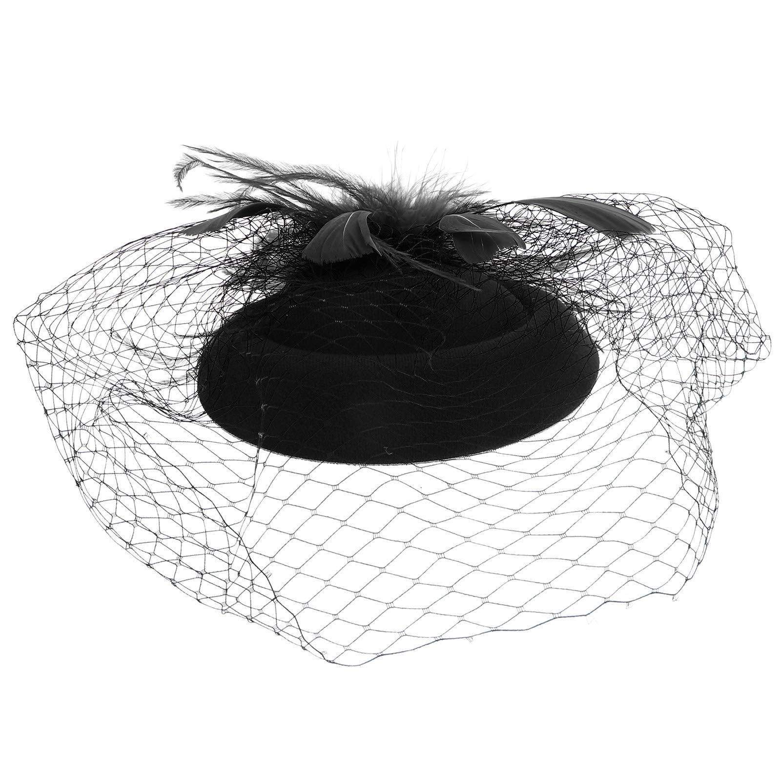 SOLUSTRE 1Pc 20s Vintage Pillbox Hat Hairband Cocktail Tea Party Headwear with Veil